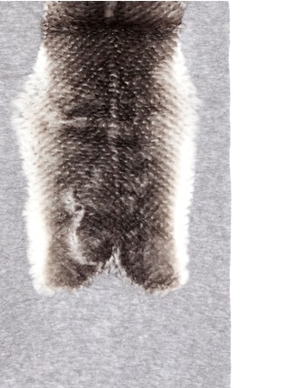 Detail View - Click To Enlarge - FRANCO FERRARI - 'Pan Di Zucchero' fur panel cashmere-silk scarf