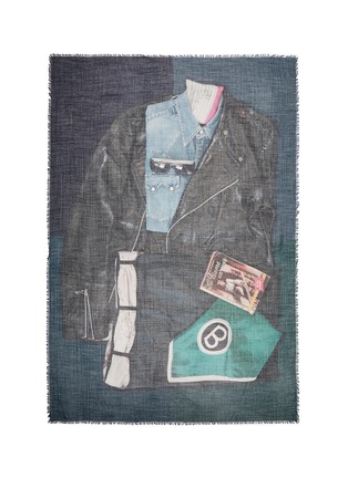 Main View - Click To Enlarge - FRANCO FERRARI - 'Evans Wash' shirt print wool cashmere scarf