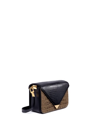 Front View - Click To Enlarge - ALEXANDER WANG - 'Prisma' small croc lizard embossed sling crossbody bag
