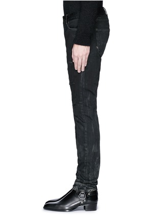 Detail View - Click To Enlarge - SAINT LAURENT - Low rise distressed skinny jeans