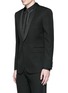 Front View - Click To Enlarge - SAINT LAURENT - Satin shawl lapel wool tuxedo suit