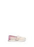 Main View - Click To Enlarge - 90175 - Tiny Classic glitter stripe woven toddler slip-ons