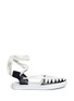 Main View - Click To Enlarge - 10 CROSBY DEREK LAM - 'Leon' strappy ribbon ankle tie leather flats