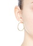 Figure View - Click To Enlarge - PHYNE BY PAIGE NOVICK - 'Building Blocks' diamond pavé pearl 18k yellow gold hoop earrings