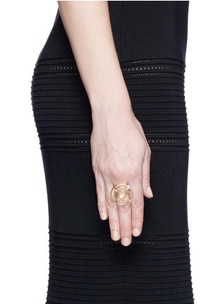 Figure View - Click To Enlarge - PHYNE BY PAIGE NOVICK - 'Building Blocks' diamond pearl 18k yellow gold ring
