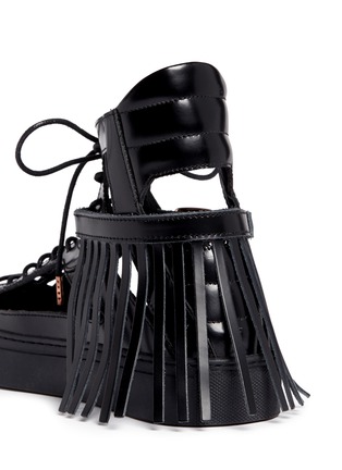 Detail View - Click To Enlarge - EUGÈNE RICONNEAUS - 'Calcuta-Open' fringe cutout leather high top sneakers