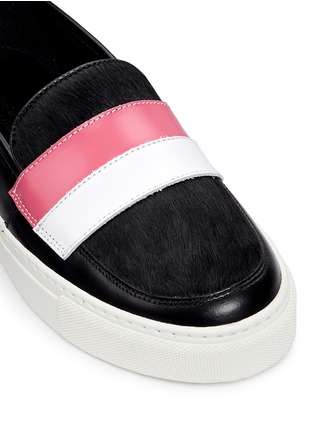 Detail View - Click To Enlarge - EUGÈNE RICONNEAUS - 'Stacy-Rainbow' ponyhair vamp leather band slip-ons