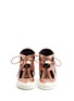 Front View - Click To Enlarge - EUGÈNE RICONNEAUS - 'Calcuta-Open' fringe cutout metallic leather high top sneakers
