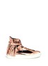 Main View - Click To Enlarge - EUGÈNE RICONNEAUS - 'Calcuta-Open' fringe cutout metallic leather high top sneakers
