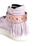 Detail View - Click To Enlarge - EUGÈNE RICONNEAUS - 'Calcuta-Ring' fringe incised leather high top sneakers