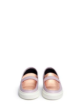 Front View - Click To Enlarge - EUGÈNE RICONNEAUS - 'Stacy' mirror vamp leather skate slip-ons