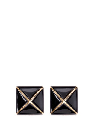 Main View - Click To Enlarge - KENNETH JAY LANE - Enamel pyramid clip earrings