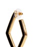 Detail View - Click To Enlarge - KENNETH JAY LANE - Enamel inlay rhombus frame hoop earrings