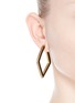Figure View - Click To Enlarge - KENNETH JAY LANE - Enamel inlay rhombus frame hoop earrings