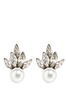 Main View - Click To Enlarge - KENNETH JAY LANE - Crystal fan faux pearl stud earrings