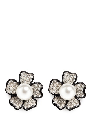 Main View - Click To Enlarge - KENNETH JAY LANE - Crystal pavé flower stud earrings