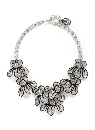 Main View - Click To Enlarge - KENNETH JAY LANE - Crystal pavé floral iris necklace