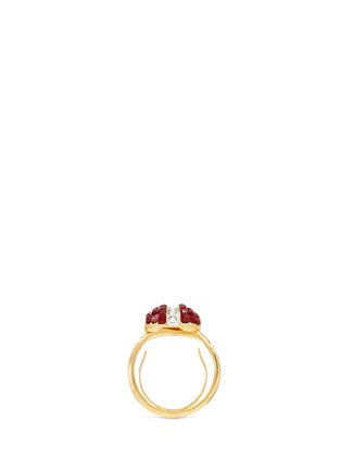 Figure View - Click To Enlarge - KENNETH JAY LANE - Ladybug glass crystal ring