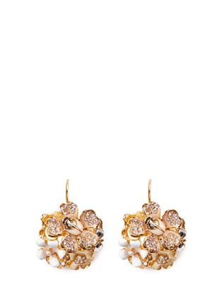 Main View - Click To Enlarge - KENNETH JAY LANE - Crystal pavé flower bug drop earrings