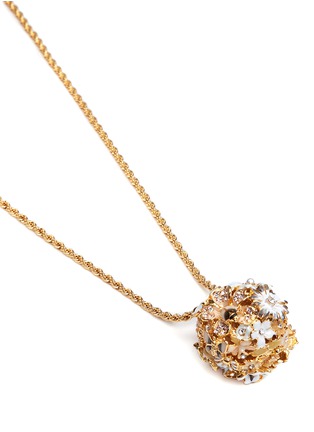 Detail View - Click To Enlarge - KENNETH JAY LANE - Crystal pavé flower bug pendant necklace