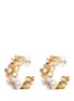 Main View - Click To Enlarge - KENNETH JAY LANE - Glass crystal pavé pearl floral earrings