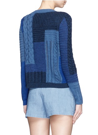 Back View - Click To Enlarge - DIANE VON FURSTENBERG - 'Padma Intarsia' mix patchwork cotton sweater