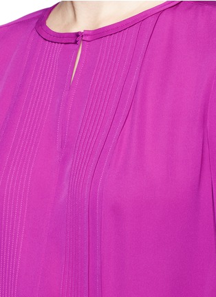 Detail View - Click To Enlarge - DIANE VON FURSTENBERG - 'Meadow' pleat front silk blouse