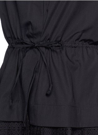 Detail View - Click To Enlarge - ALAÏA - 'Vienne' geometric cutout plissé pleat drawstring shirt