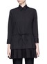 Main View - Click To Enlarge - ALAÏA - 'Vienne' geometric cutout plissé pleat drawstring shirt