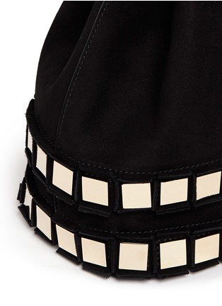 Detail View - Click To Enlarge - TOMASINI - '56 Squares' small suede bucket bag