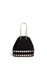 Back View - Click To Enlarge - TOMASINI - '56 Squares' small suede bucket bag