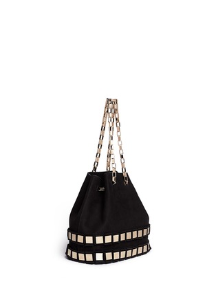 Figure View - Click To Enlarge - TOMASINI - '56 Squares' small suede bucket bag