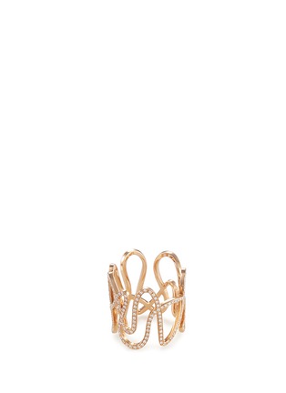 Figure View - Click To Enlarge - REPOSSI - 'White Noise' diamond 18k rose gold ring