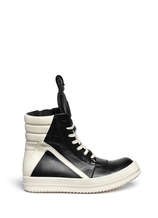 Main View - Click To Enlarge - RICK OWENS  - 'Geobasket' high top leather sneakers