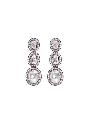 Main View - Click To Enlarge - AISHWARYA - Diamond gold alloy trio drop earrings