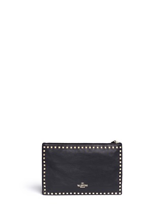 Back View - Click To Enlarge - VALENTINO GARAVANI - Rockstud small leather clutch