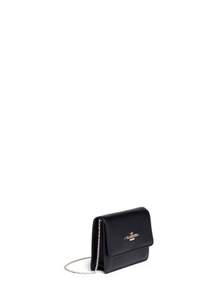 Detail View - Click To Enlarge - VALENTINO GARAVANI - Logo lettering small leather chain bag