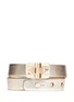 Main View - Click To Enlarge - VALENTINO GARAVANI - 'Rockstud' double wrap hinge leather bracelet