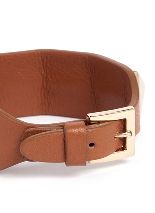 Detail View - Click To Enlarge - VALENTINO GARAVANI - 'Rockstud' large leather bracelet