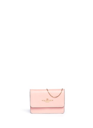 Main View - Click To Enlarge - VALENTINO GARAVANI - Logo lettering small leather chain bag