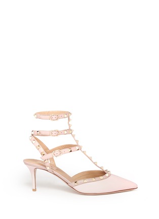 Main View - Click To Enlarge - VALENTINO GARAVANI - Rockstud caged leather pumps