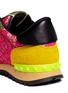 Detail View - Click To Enlarge - VALENTINO GARAVANI - Rockstud suede-trim lace sneakers