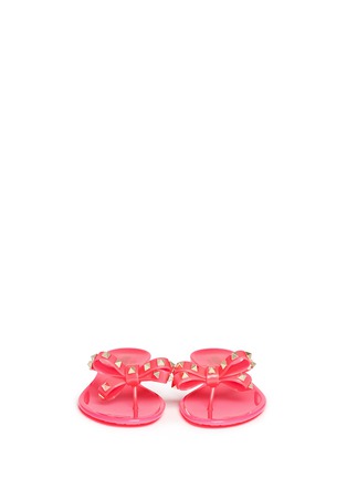 Figure View - Click To Enlarge - VALENTINO GARAVANI - Rockstud bow flat jelly sandals