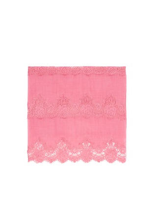 Main View - Click To Enlarge - VALENTINO GARAVANI - Lace panel wool-cashmere scarf