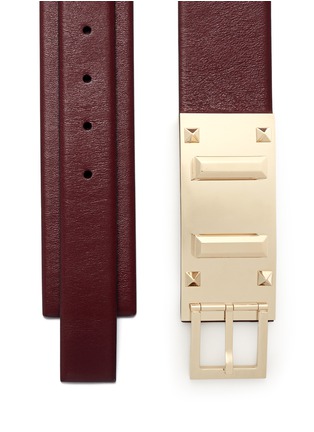 Detail View - Click To Enlarge - VALENTINO GARAVANI - Rockstud buckle leather belt