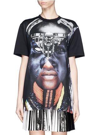 Main View - Click To Enlarge - GIVENCHY - Face and robot component print T-shirt