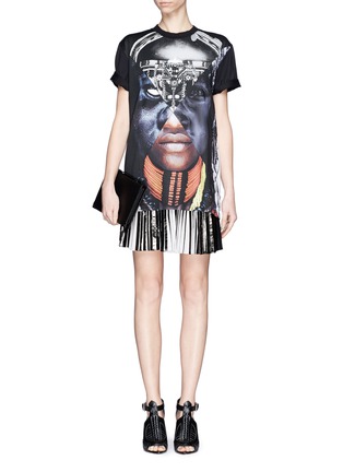 Figure View - Click To Enlarge - GIVENCHY - Face and robot component print T-shirt