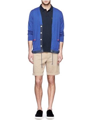 Figure View - Click To Enlarge - SACAI - Contrast drawstring hem cardigan