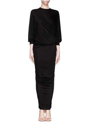 Detail View - Click To Enlarge - GIVENCHY - Back ruffle jersey maxi skirt
