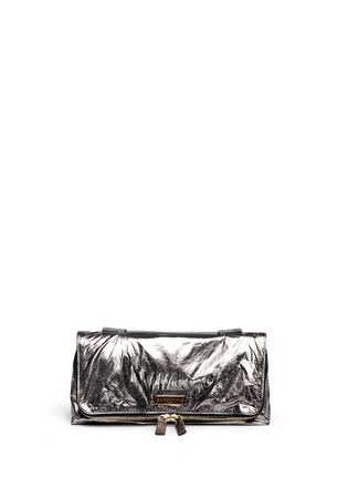Main View - Click To Enlarge - LANVIN - 'Paper bag' soft metallic leather pouch